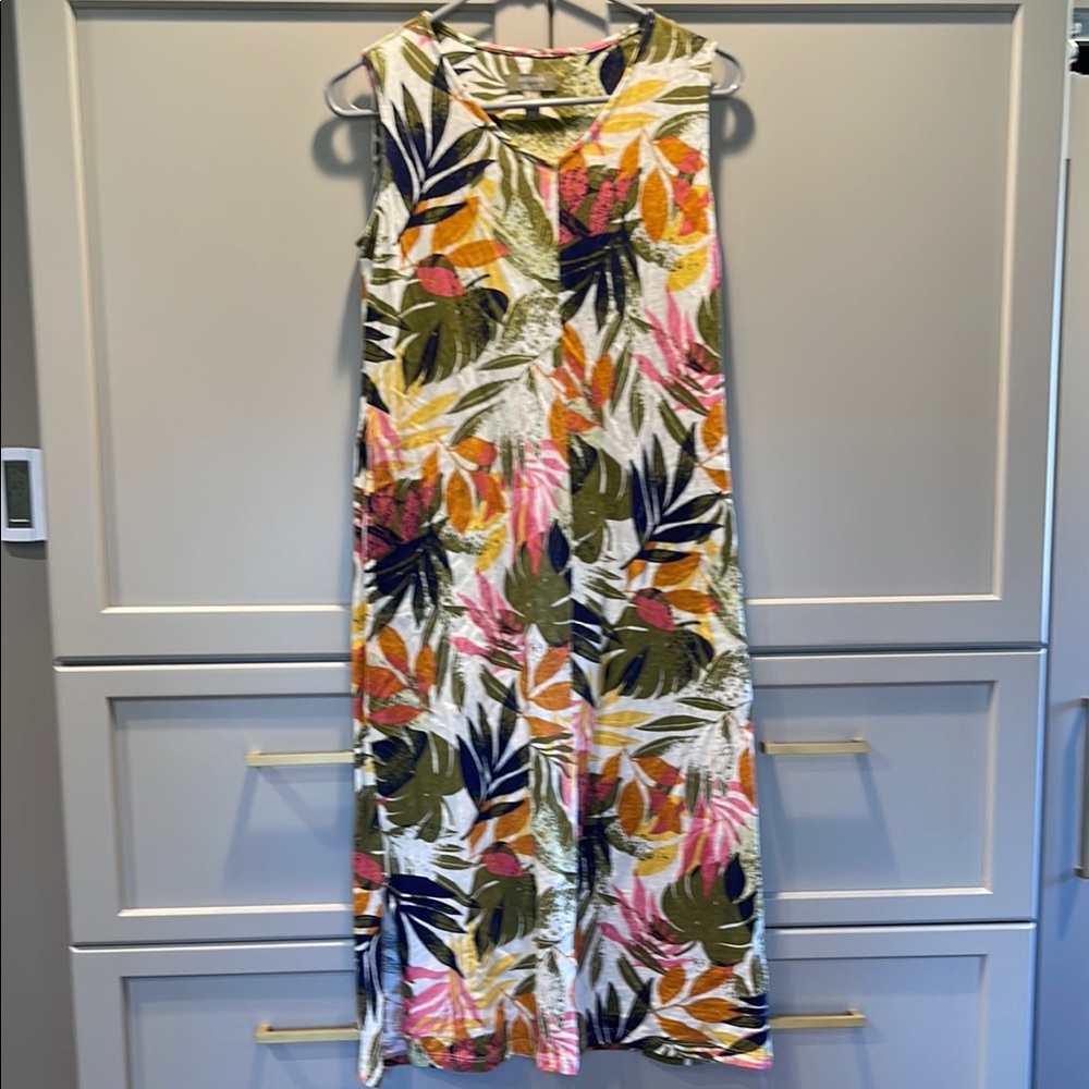 Tropical Print Sleeveless Dress